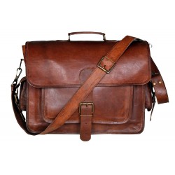 Classic Men's Leather Vintage Laptop Bag Satchel