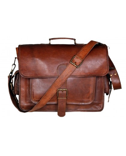 Classic Men's Leather Vintage Laptop Bag Satchel