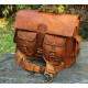 Lightweight Men's Brown Leather Office Briefcase Bag