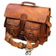 Lightweight Men's Brown Leather Office Briefcase Bag