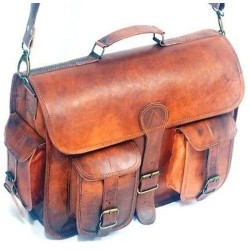 Versatile Men's Leather Laptop Satchel Bag