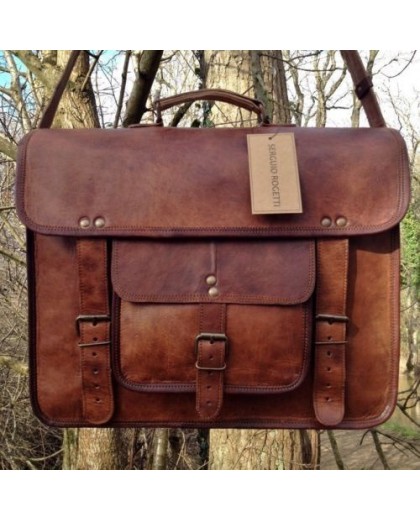 Lightweight Men's Vintage Leather Satchel Messenger Bag
