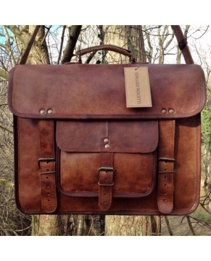 Lightweight Men's Vintage Leather Satchel Messenger Bag