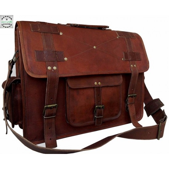Lightweight Men's Vintage Leather Satchel Messenger Man Handbag Laptop Briefcase Bag