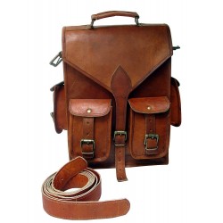 Versatile Men's Leather Laptop Satchel Bag