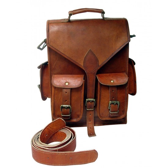 Versatile Men's Leather Laptop Satchel Bag