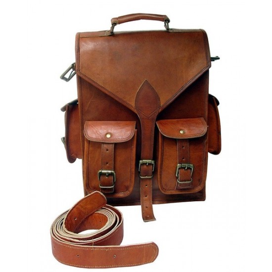Versatile Men's Leather Laptop Satchel Bag