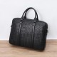 Versatile Handwoven Leather Men's Messenger Bag Top Grain Cowhide Briefcase & Laptop Bag