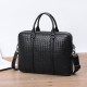 Versatile Handwoven Leather Men's Messenger Bag Top Grain Cowhide Briefcase & Laptop Bag