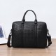 Versatile Handwoven Leather Men's Messenger Bag Top Grain Cowhide Briefcase & Laptop Bag
